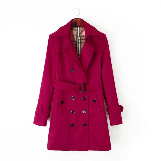 Women's Autumn Casual Slim Trench Coat | Women's Double-Breasted Trench