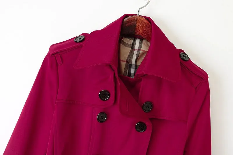 Women's Autumn Casual Slim Trench Coat | Women's Double-Breasted Trench