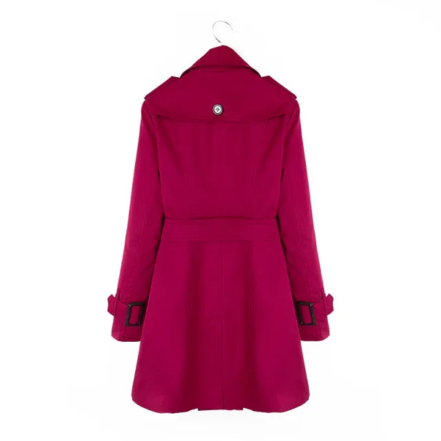 Women's Autumn Casual Slim Trench Coat | Women's Double-Breasted Trench
