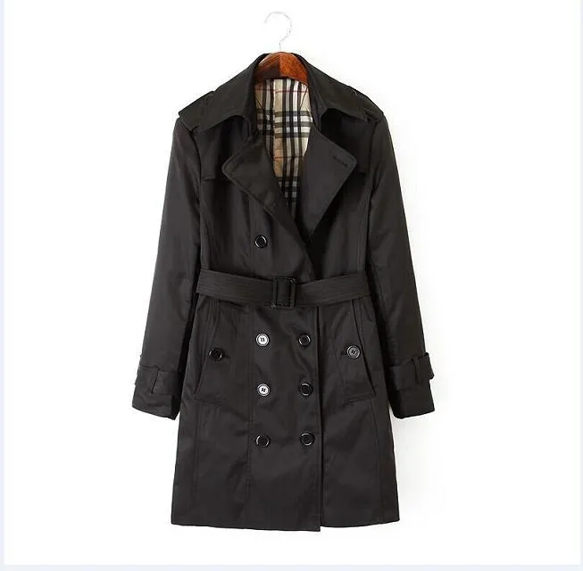 Women's Autumn Casual Slim Trench Coat | Women's Double-Breasted Trench