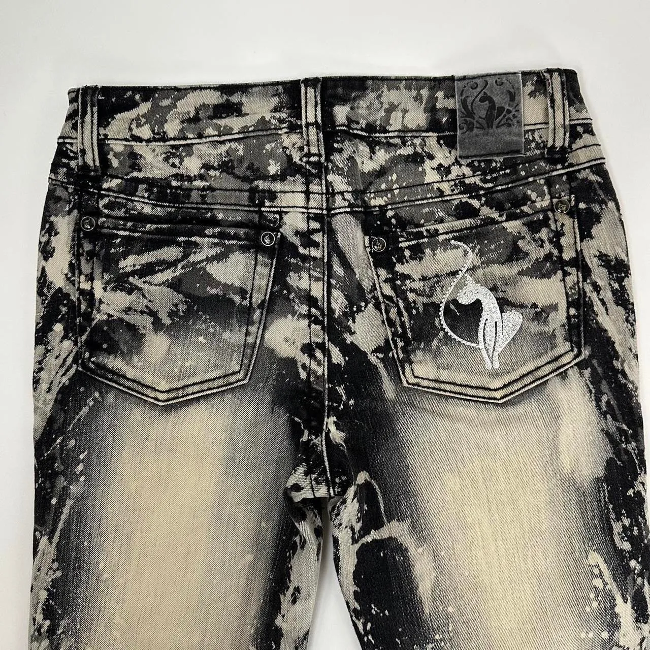 Y2K Baby Phat Concrete Wash Jeans (XXS)
