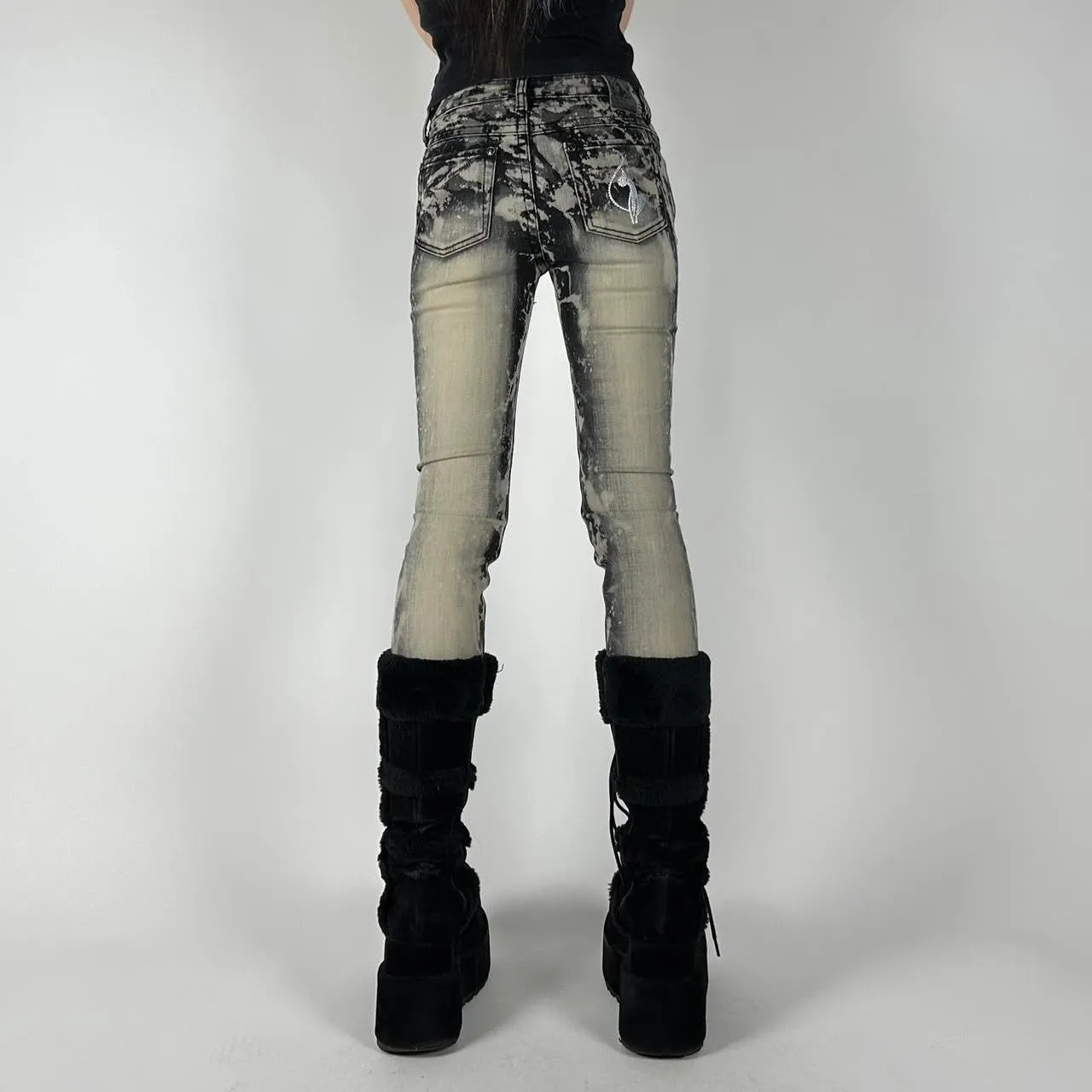Y2K Baby Phat Concrete Wash Jeans (XXS)